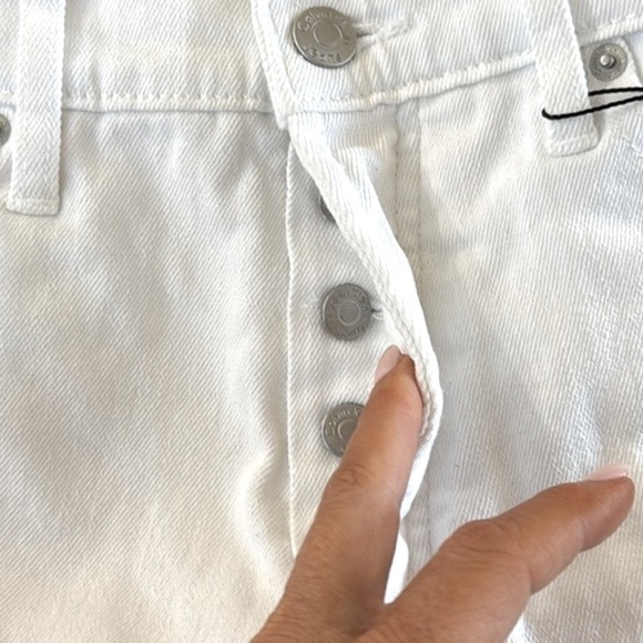 NWT Calvin Klein High Rise Button Fly Cut-off Jean Shorts in White Size 27 - Picture 5 of 5